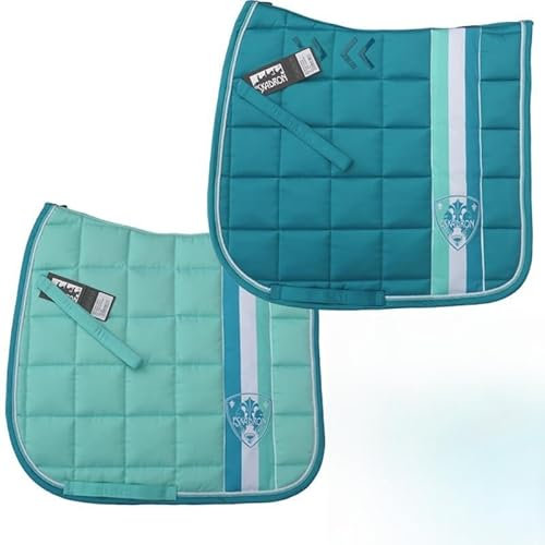 Eskadron Schabracke Glossy Big Square Capri oder Ice inkl. gratis Fleecebandagen, Größe:Dressur Warmblut (DL), Farbe:Capri