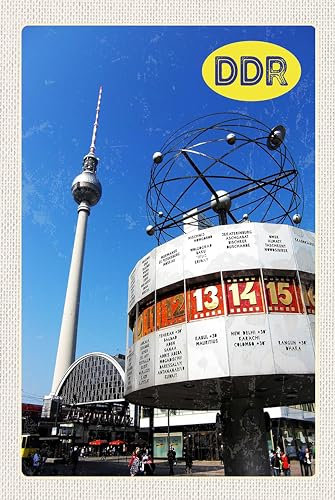 Ontrada Holzschild 12x18cm Berlin Alexanderplatz Weltzeituhr Holz Schild