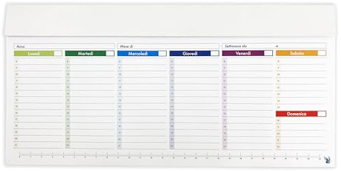Pubblimania PLANNING SETTIMANALE SLIM da tavolo per scrivania Ufficio Organizer Weekly planner Agenda (Cm 29,5x14,5)