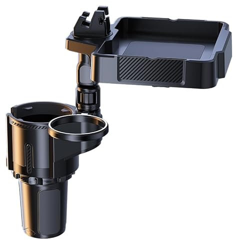 REDVIT Portavasos Coche para VW Golf V (Typ 1K), 3 en 1 Soporte Bebidas Coche Ajustable 360 ° Portavasos para Coche Multifuncional Expansor de Portavasos para Coche,L