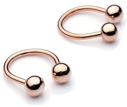 Skcess Herren Manschettenknöpfe Roségold, Manschettenknöpfe U-Förmiger Runder Ball Messing Manchettenknoepfe Herren