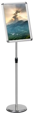 HACSYP Robuster Poster-Schilderständer mit Sockel, verstellbare Aluminium-Schnapprahmen-Displays mit robuster Basis, for den Innen- und Außenbereich(Color:Silver,Size:9.6 * 13.5inch)