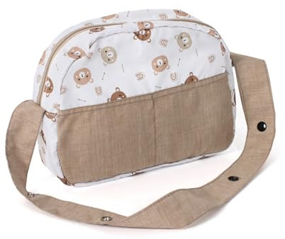 Bayer Chic 2000 - Wickeltasche für Puppen, Puppenwickeltasche, Puppenzubehör, Puppentasche, Bärchen, beige, 853-63