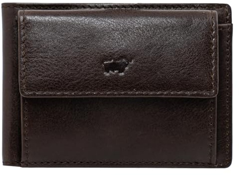 BRAUN BÜFFEL - Kleine Herren RFID Geldbörse Arezzo - 6 Kartenfächer aus echtem Rindleder Schlichtes Design - Edles Braun