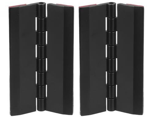 QUARKZMAN 2 Stk Acrylscharniere, 75x45mm Selbstklebendes Scharnier | Schwarz Kontinuierliches, Klavierscharnier zum Falten für Schrank Schublade DIY Display Ständer