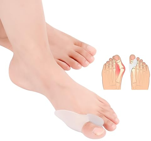 DYKOOK 3 Pairs Gel Bunion Corrector Toe Straightener Big Toe Separators Straighteners Silicone Protectors for Daytime Use With Shoes Toe Correctors (Clear)