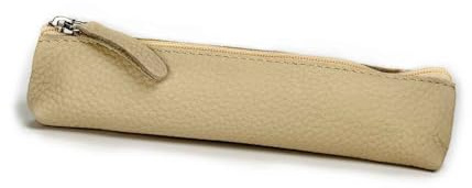 SinnWunder KLEINES Federmäppchen - Stifte-Etui – Schlampermäppchen – aus echtem italienischem Velour-Leder Farbe Creme