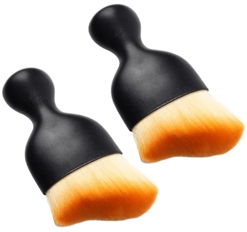 Flaconi 2PCS Car Detailing Brush,Car Cleaning Supplies,Car Duster,Soft Car Detail Brush,Car Cleaning Brush,Car Brush,Car Interior Detailing Brush for Dashboard,Air Conditioning Vents(Brown)