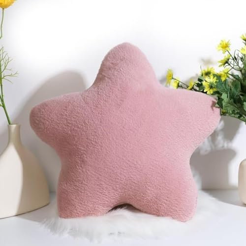 MLordoarf Cojín infantil con forma de estrella, suave y esponjoso, cojín decorativo para sofá, cojín de peluche en forma de estrella, cojín decorativo para habitación de los niños, dormitorio
