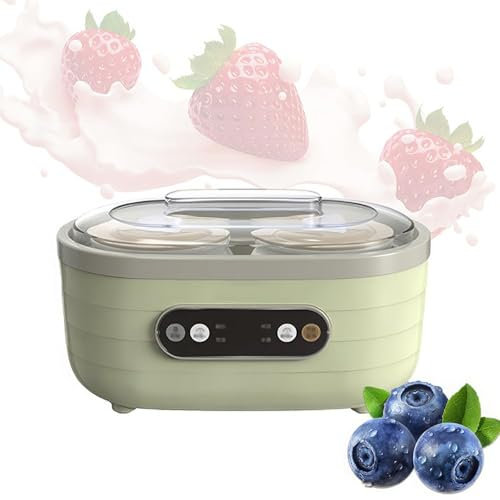 Kioxiuin 2 Large 6 Small Cups, Household Automatic Homemade Mini Yoghurt Maker Machine, LCD Smart Touch Screen, for Homemade Yoghurt