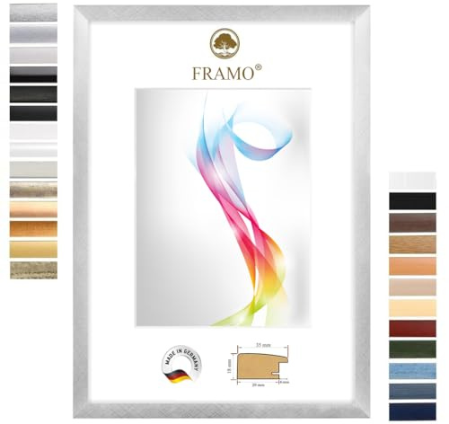 FRAMO Cadre photo en bois 35 x 45 cm (Dimension de l'image) en Alu-Criss-Cross | Taille sélectionnable | Affiches | Puzzle | Collage | Sur mesure | personnalisés