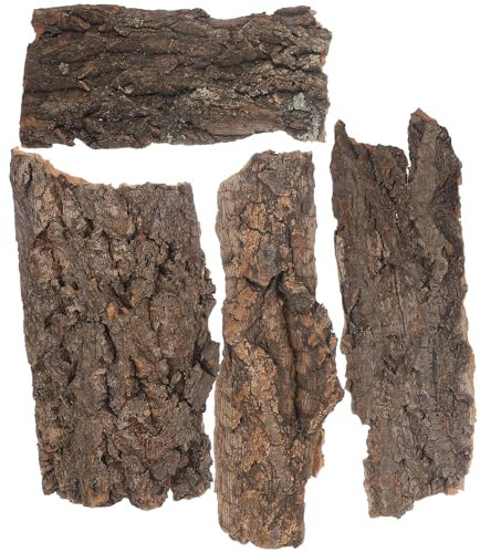 DOITOOL Reptil korkbark: 4 st korkterrariumbakgrund, naturlig bark bakgrund terrarium reptil klättringsmatta tank för skäggig drake ödla geckos sköldpadda