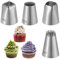 4 Stück Spritztüllen Set Edelstahl Tüllen für Spritzbeutel Groß Rund Stern Quadrat Breite Spritztülle XL Spritztülle Riesige Profi Tüllen Zum Dekorieren Von Torten Cupcakes Krapfen