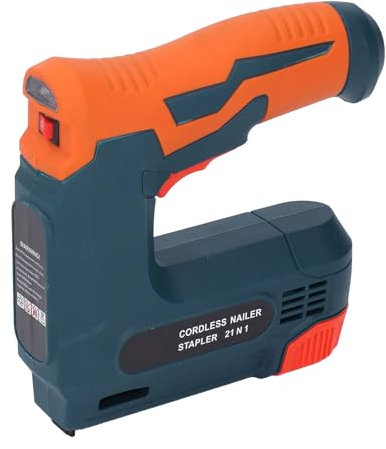 Grapadora eléctrica, kit de clavadora de clavos sin cable recargable con 2000 clavos, grapadora eléctrica de uso liviano a batería para tapicería, reparación de materiales