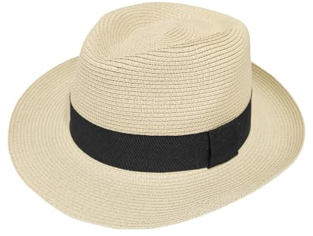 Wildarms Fedora Sombrero de Paja para Hombre y Mujer, Plegable, Enrollable, de ala Corta, Sombrero de Playa, Caqui, 7 - variaciones