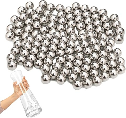 SSHUIKKAI Lot de 900 perles de nettoyage pour bouteilles, boules de nettoyage pour bouteilles en verre, boules de nettoyage en acier inoxydable, pour bouteilles, décanteurs, vases, carafes