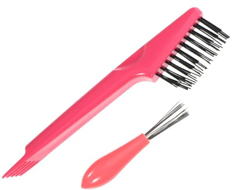 OUNONA Herramienta de Limpieza de Cepillos y Peines 2 Piezas Tamaño Compacto para Cabello Rizado y Mantenimiento Diario Uso Doméstico Rosa