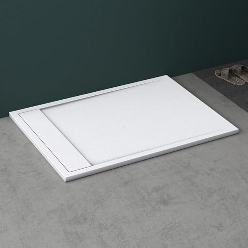 Mai & Mai Duschwanne 80x120x3cm Duschtasse aus Mineralguss | Mineralgusswann in Weiß Matt, Rechteckig DIN-Anschlüsse, Geoma10