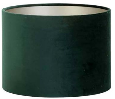Lampenschirm Zylinder in Velours Dunkel Grün für Tischleuchte Wandleuchte 35-35-23cm