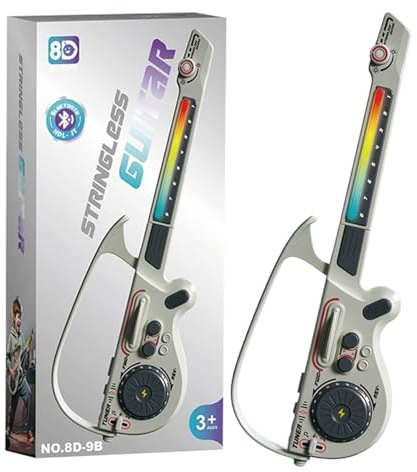 Kit de Guitare Électrique - Jouet Éducatif sans Cordes et sans Fil - Jouets Musicaux avec Lumières Colorées | pour Adolescents Debutants Maison Voyage Salle De Cours Noel