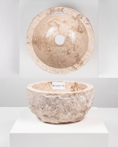 wohnfreuden 30 cm lavabo in marmo crema piccolo bagno pietra naturale lavatoio