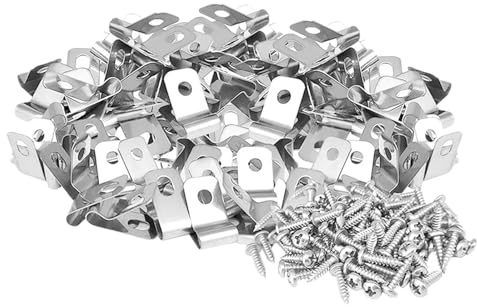 GALPADA Clips de Clôture en Fil d'Aluminium 100 Pièces Visserie, Fixation Pratique pour Grillage Jardin et Cages à Animaux, Compatible Poteaux PVC et Bois