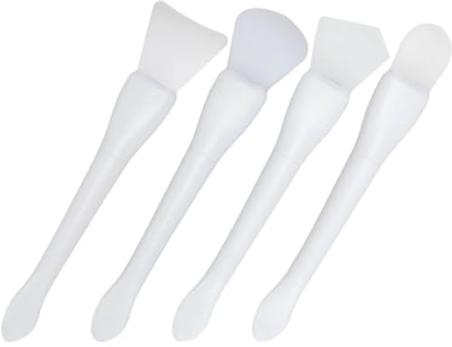 LIFKOME Cepillo Aplicador de Mascarilla Facial 4 Piezas, Silicona de Color, Cabeza Flexible y Agarre Cómodo, para Doble Uso Cuidado Cutis