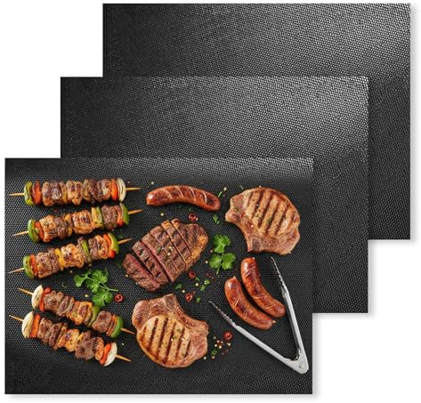 50 x 40 cm Large Oven Liner, 3 PCS Heavy Duty Non-Stick Oven Liners High Temperature Resistant Teflon Reusable Baking Mat for Bottom of Fan, Electric & Gas Ovens, BBQ Grill and Trays