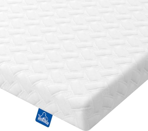 Doubleslee 3in Single Mattress Topper, Gel Memory Foam Bed Topper with Breathable Washable Cover, Orthopedic 3ft Mattress Topper, OEKO-TEX and CertiPUR-US Certified (single (90x190x7cm)) | Orthopedic 3ft Mattress Topper with Breathable Washable Cover, Medium, OEKO-TEX and CertiPUR-US Certified