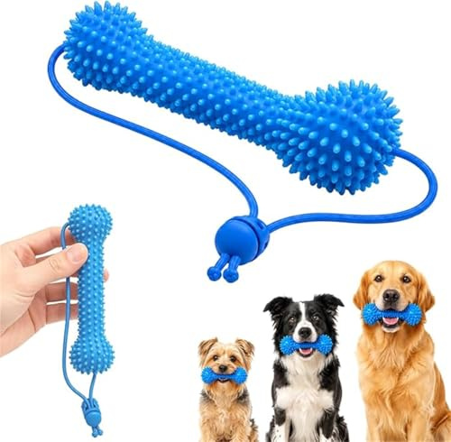 Giurui Accessoire dentaire pour chien à double action, ouvre-bouche pour le brossage des dents, jouet à mâcher résistant aux morsures, outil de nettoyage des dents réutilisable, outil de soins
