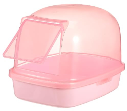 Plastic Hamster Sand Bath Container for Cage, Pink Small PET Toilet | Simple Appearance, Sanitary Design for Hamsters and Small Pets, Chic Decor-friendly Accessory