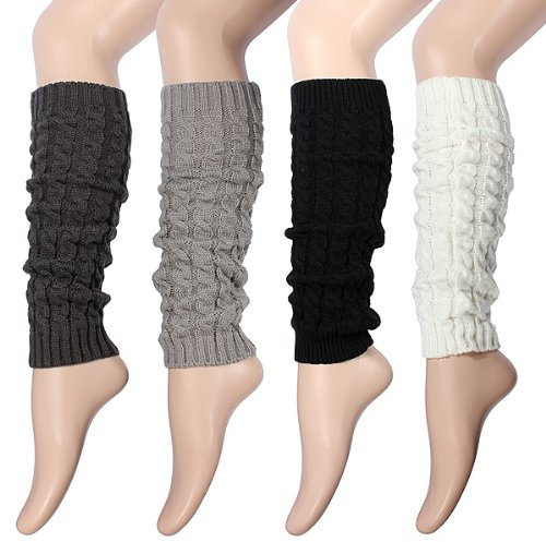Hiver Tricot Tricot Tricot Tricot pour Femme Fille Genou Haut Jambes Chaudes klobig Câble Manchettes Chaussettes Chaussettes Chaudes Genoux Noir