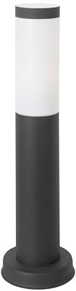 FORLIGHT Koral Baliza Exterior para Jardín Resistente al Agua IP55. Poste de Luz para Sendero y Camino. Lámpara Bolardo de Acero Inoxidable Gris Urbano 23W. Farolillo Moderno Zonas de Paso