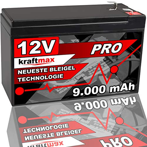 kraftmax Industrial Pro blybatteri [12 V/9 Ah] AGM högpresterande blybatteri av senaste generationen