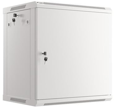 Lanberg Armario para Rack, 19, Montaje en Pared, 12U/600X450, para Montaje en casa, con Puerta de Metal, Color Gris