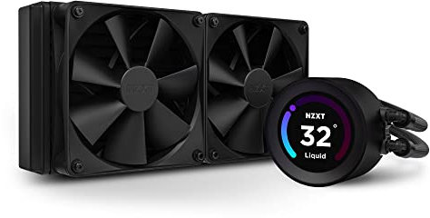 NZXT Kraken Elite 240 - RL-KN24E-B1-240mm AIO CPU Wasserkühlung - 2,36 LCD Display 640x640-2x120mm PWM Fans - EIN Breakoutkabel zur einfachen Installation - Schwarz