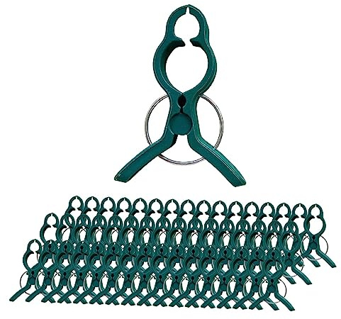 predolo 50 Stück Pflanzenklammern, Ranken, Gemüse, Befestigungsklammern, Pflanzenstützklammern, Outdoor-Pflanzen für Hof, Gartenwerkzeug, Dunkelgrün