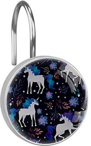 Confezione da 12 ganci per tenda da doccia ad anello, resistenti ganci per tenda da doccia, resistenti ganci per tenda da doccia, anelli da doccia antiruggine per tenda da doccia e asta da bagno