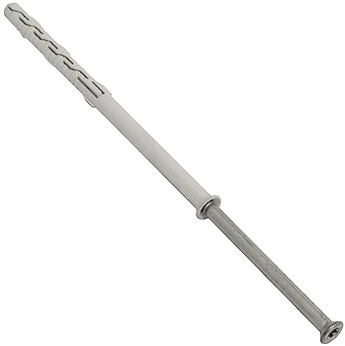 AERZETIX - C67121 - Set di 20 tasselli in plastica Ø8x140mm con flangia smussata + 20 viti Ø6x145mm autofilettanti con testa fresata impronta a stella TX30 - fissaggio mattone cemento