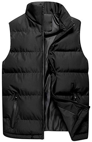 Chaleco acolchado para hombre corto y ligero - Chaleco sin mangas para hombre al aire libre, sudaderas deportivas de invierno, forro de forro polar, chalecos de transición, casual, cuello alto