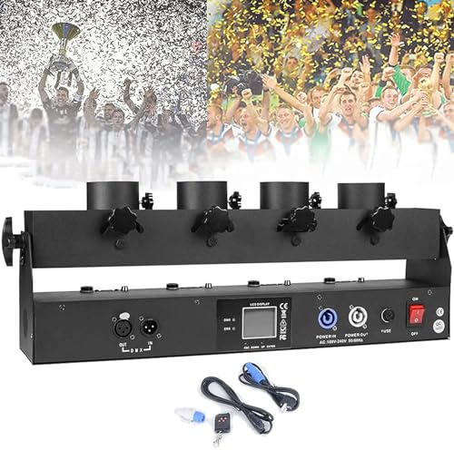 Máquina lanzadora de Confeti, máquina de Confeti de 4 Pistolas, cañón de Confeti Dmx512 y Control Remoto, para Fiesta de Boda y Discoteca