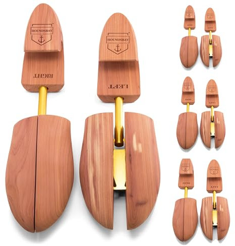 HOUNDSBAY Árbol de zapatos de cedro - Árboles para zapatos para hombres y mujeres, tenis, ensanchador y moldeador, Natural, 38/39 EU