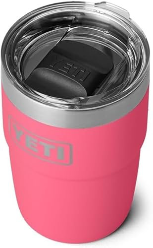 YETI Rambler Cup, Vacuum Insulated Stainless Steel Stackable Cup with Magslider Lid, Tropical Pink, 8 oz (236 ml)