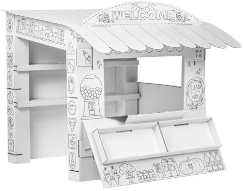 Tektorado - Spielhaus aus Pappe für Kinder - Kinderspielhaus aus Karton zum Bemalen und Spielen - für Outdoor & Indoor - für Kinder ab 3 Jahren - Kaufladen