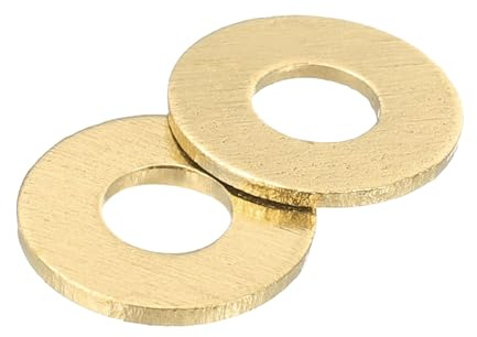 QUARKZMAN 100 Stück Unterlegscheiben M4 x 10mm x 0,8mm Dichtringe Flach Dichtungsringe Spaltscheiben Sicherungsscheiben Beilagscheiben Messing Muttern für Schrauben Bolzen KFZ Motoröl