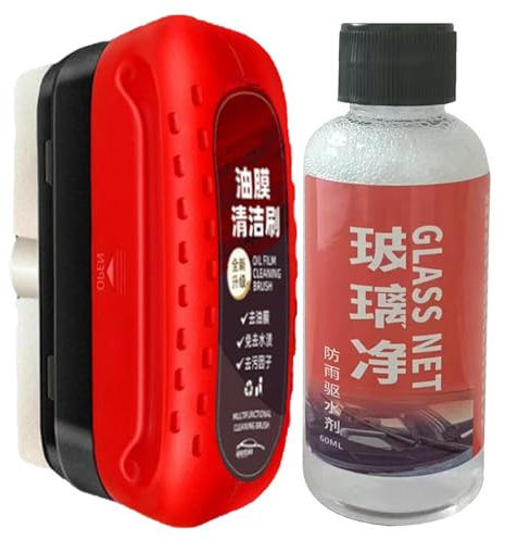 Film Oléophobe Pour Vitres D'automobiles, Film Oleophobe Voiture, Automotive Oil Film Cleaning Brush, Glass Cleaning Board, Nettoyant De Film D'huile De Verre De Voiture 120 Ml
