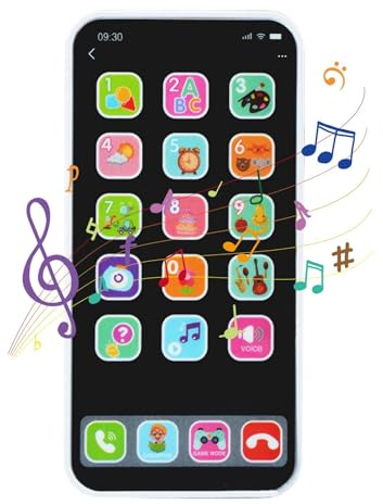 Jouet de téléphone pour – Jouet de téléphone Portable à écran Tactile avec lumières, Effets sonores | Faux téléphone Portable pour de 1 à 6 Ans, Jouet d'apprentissage interactif simulé