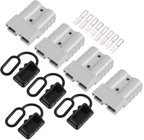 Anderson Fiche 50 A, connecteur de batterie 50 A avec protection contre la poussière, connexion rapide de la batterie 600 V pour voiture, camping-car, bateau, systèmes solaires, remorques, connecteurs