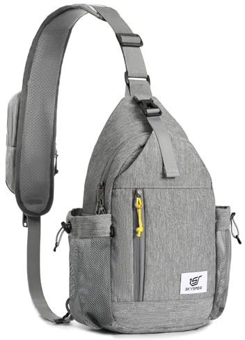 SKYSPER Axelväska stöldsäker crossbody väska RFID resor crossbody axel sling ryggsäck, Grått