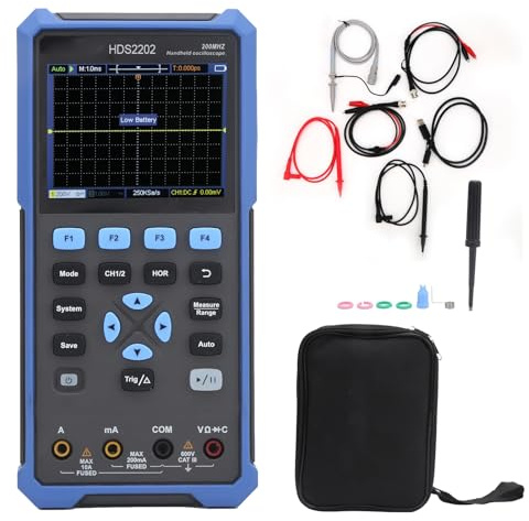 Osciloscopio digital de Gearwell, alcance multímetro, 2 en 1 osciloscopio digital multímetro 200MHz ancho de banda 1GSA S con pantalla LCD de 3.5 pulgadas